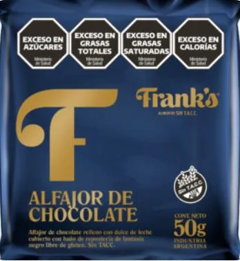 H- Alfajor de chocolate 50 gr Caja * 8 unidades