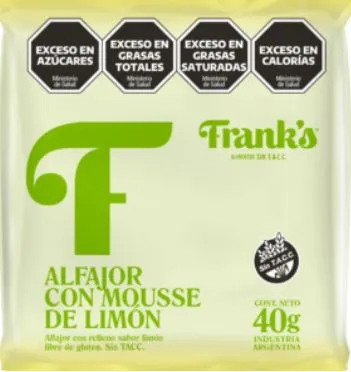 H- Alfajor con mousse de limon 35 gr Caja * 8 unidades